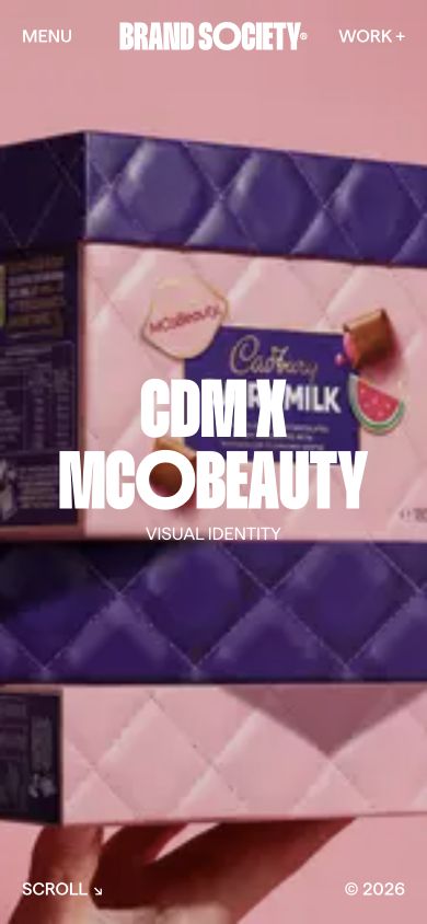 Brand Society project introduction on a narrow portrait screen