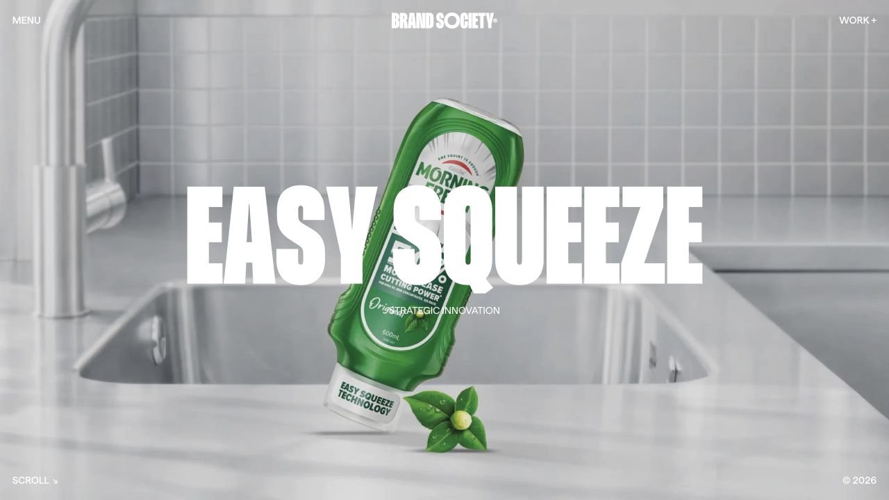 A Brand Society project page featuring Easy Squeeze